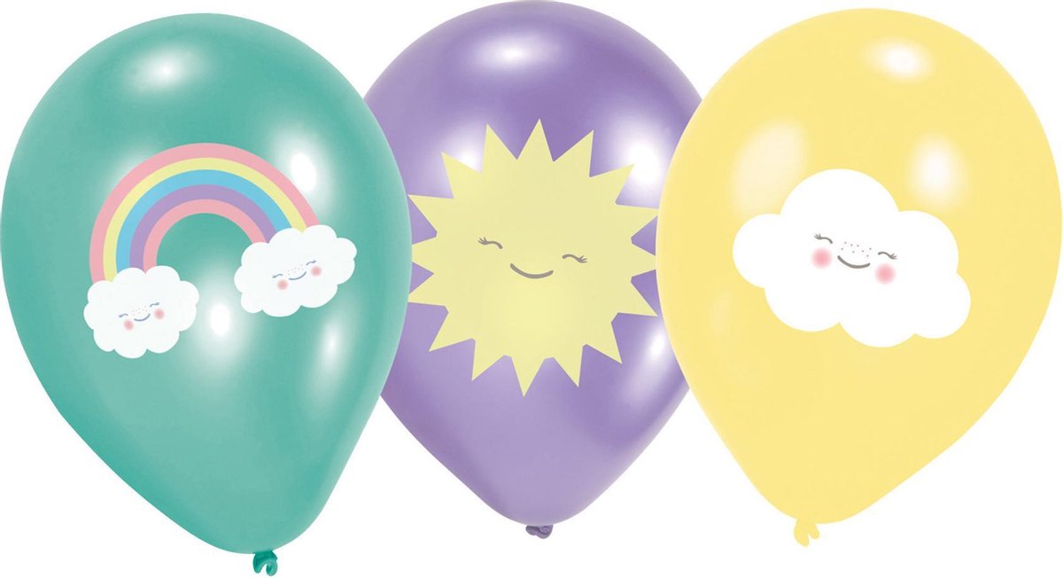 AMSCAN - 6 latex klein wolkje ballonnen - Decoratie > Ballonnen