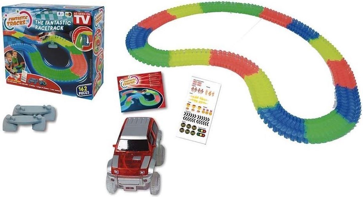 Fantastic Racetrack met Auto + Licht 162-delig