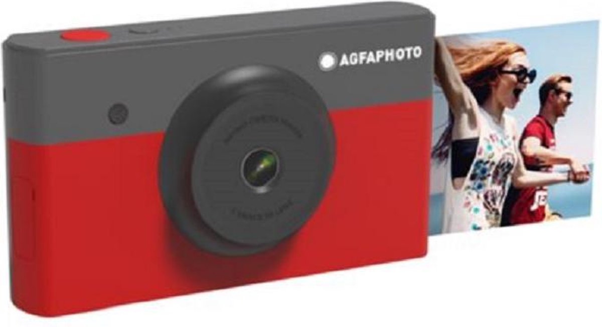 AgfaPhoto Mini Shot Digitale point-and-shootcamera Zwart/rood Bluetooth