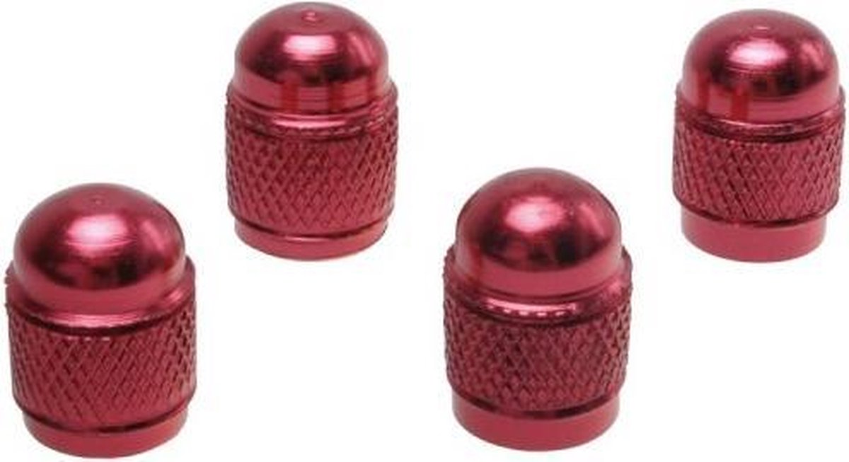Ventieldopje rood rond 4 stuks