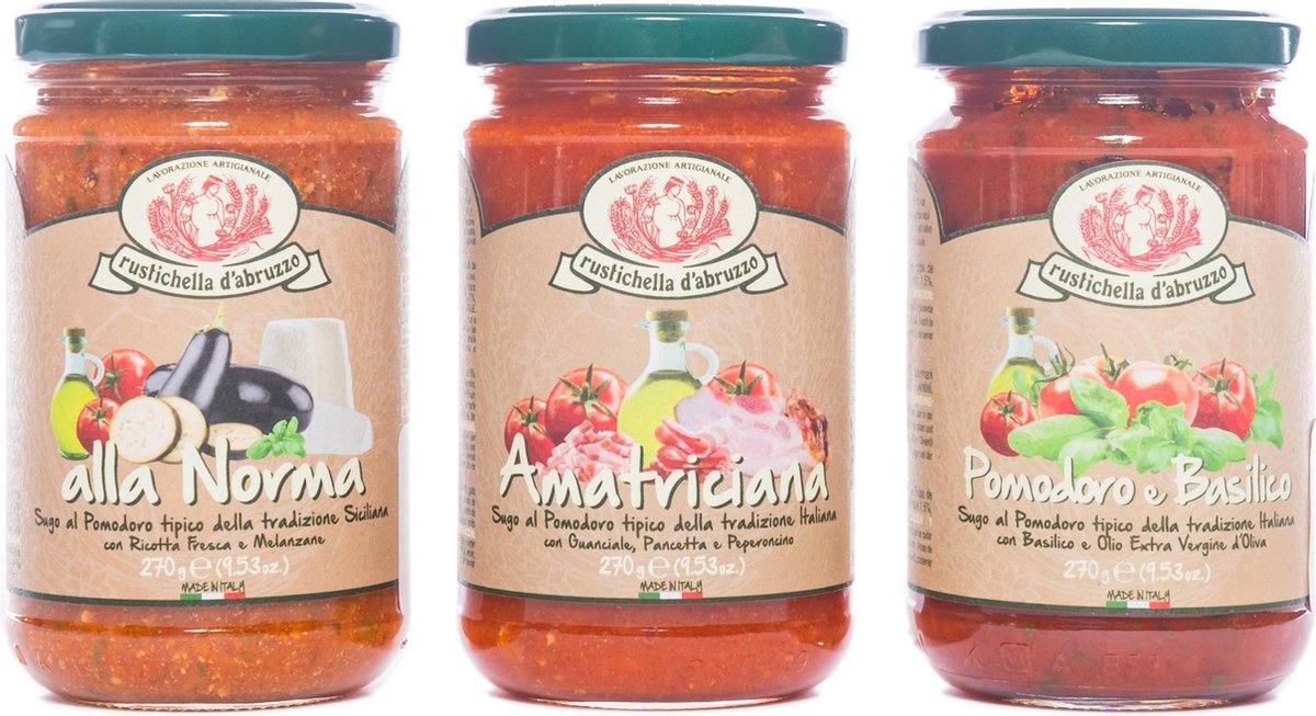 3 potjes met pastasaus op basis van basilicum