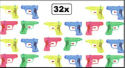 32x Waterpistooltjes 11cm 4 kleuren