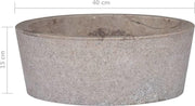 vidaXL Gootsteen Ø40x15 cm marmer grijs  VDXL_149179