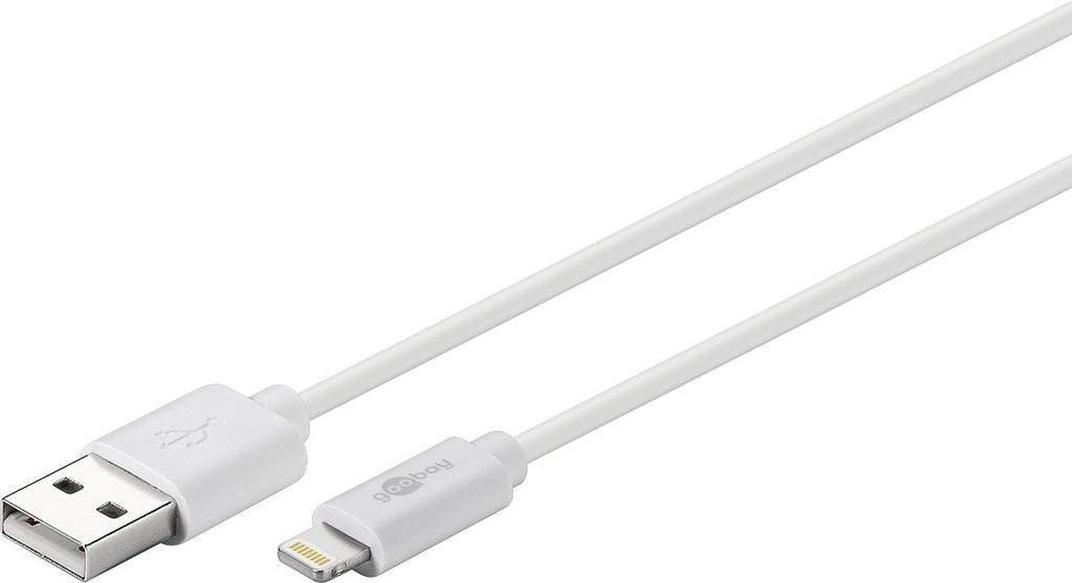 Goobay 40909 mobiele telefoonkabel USB-A 2.0 Lightning 8-pin Wit 3 m
