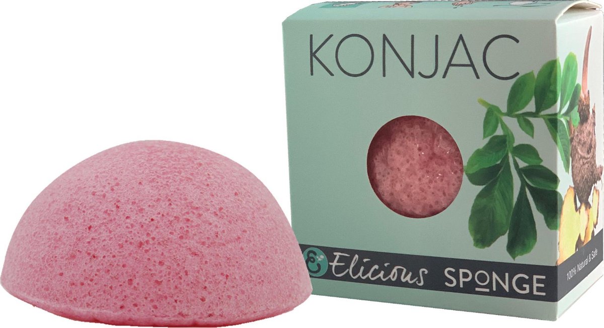 Elicious Konjac gezichtsspons met roos