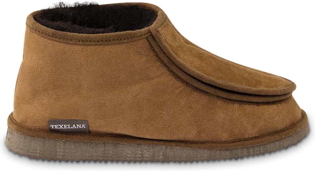 Texelana sloffen en pantoffels voor dames & heren - pantoffel van schapenvacht met ruime instap door klittenband sluiting - model Sarah - maat 46