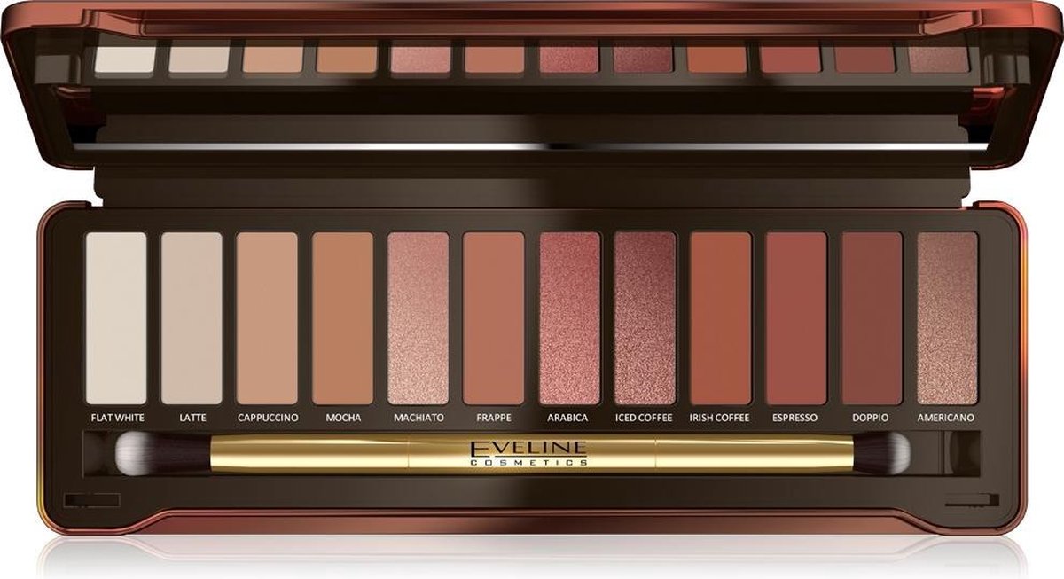 Eveline Cosmetics Eyeshadow Palette 12 Colors Charming Mocha