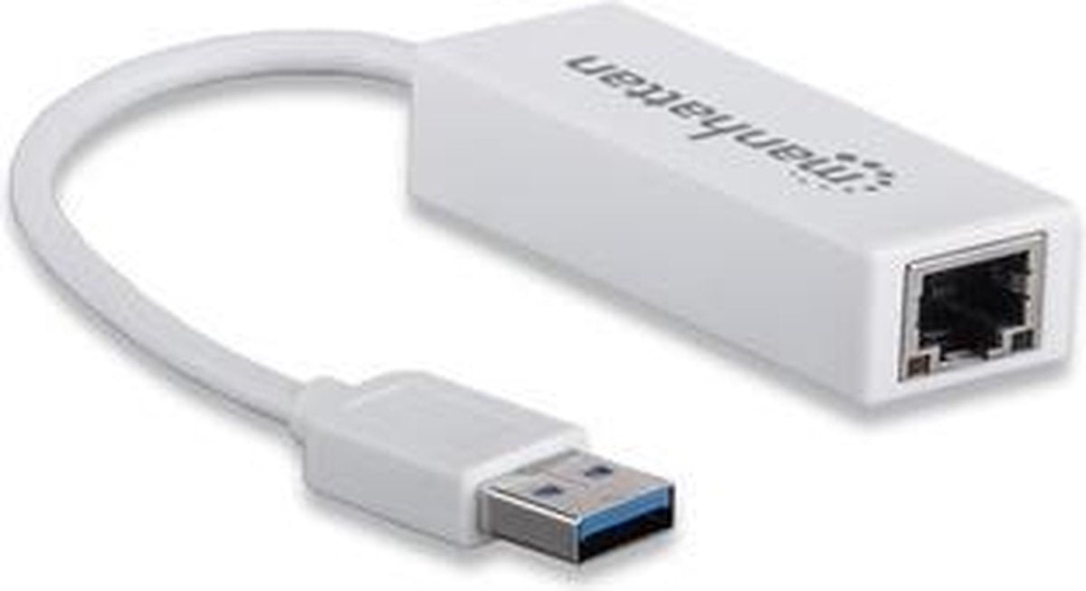Manhattan Gigabit Ethernet Adapter Netwerkadapter 1 Gbit/s USB 3.2 Gen 1 (USB 3.0)