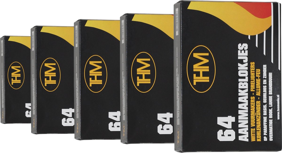5 X Barbecue aanmaakblokjes - BBQ aanmaak - BBQ - Aanmaakblokjes THM wit paraffine - 320 stuks
