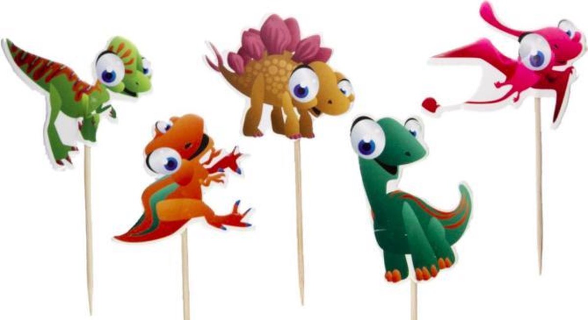 48x Leuke cocktailprikkers Dino | Dino | Verjaardag | Sateprikkers | Traktatie | Feest