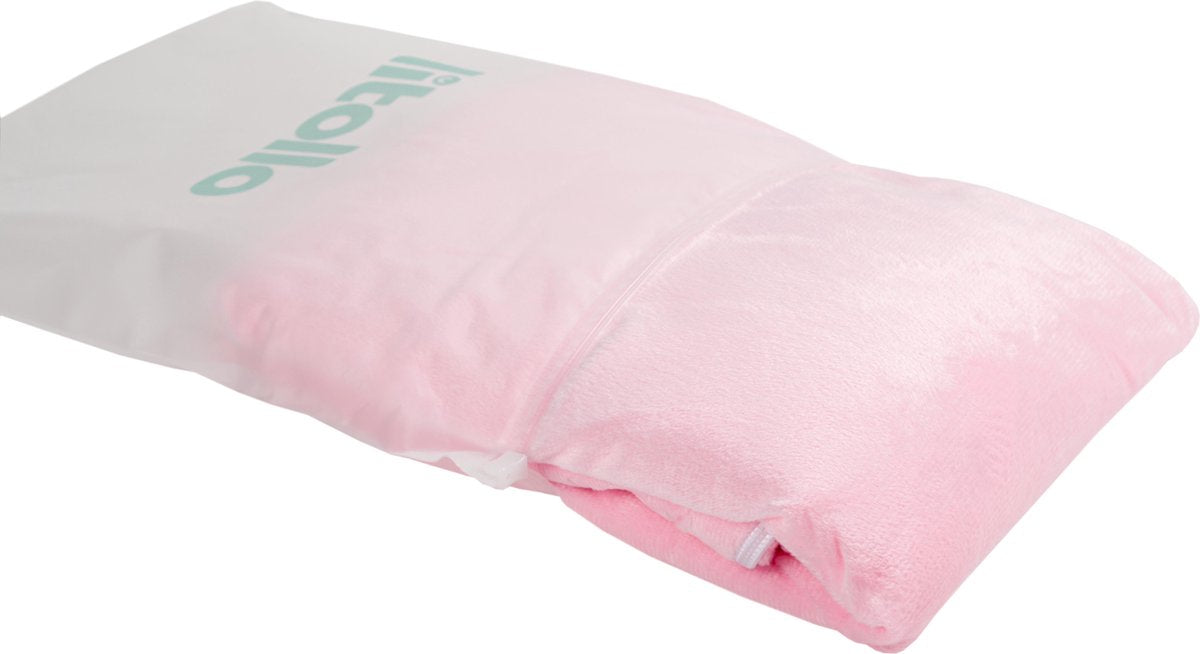 Litollo® Zwangerschapskussen hoes XXL 280cm - Zachte coral fleece stof - Roze