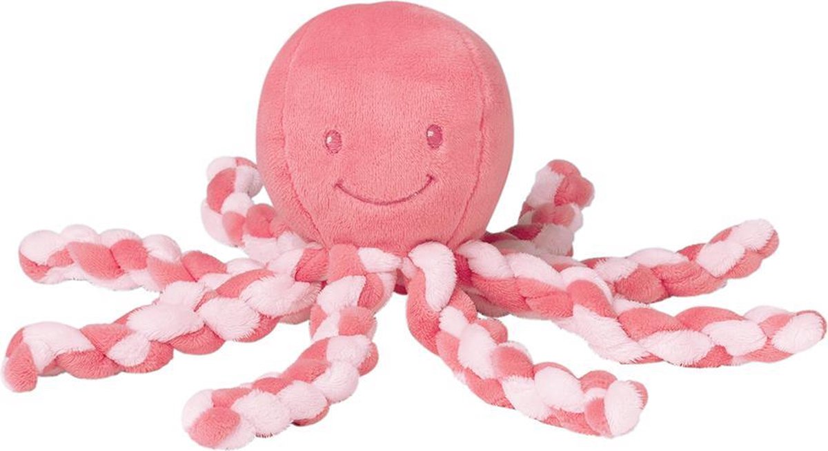 Nattou Octopus Lapidou - Knuffel - 23 cm - Koraal Roze