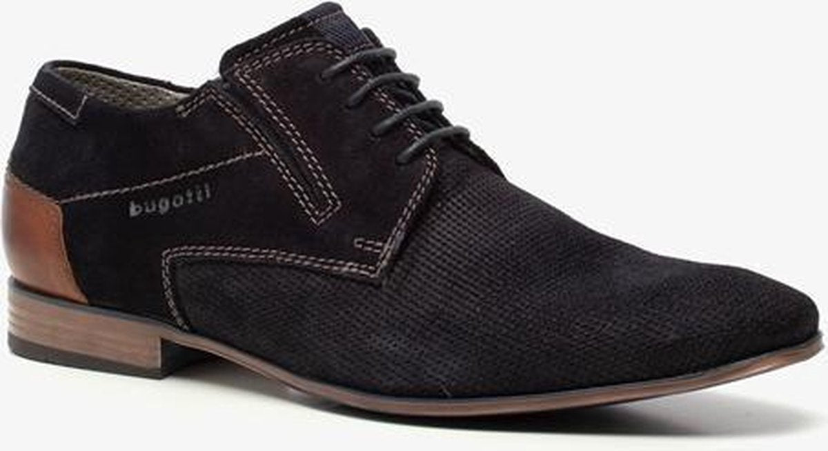 Bugatti suede heren veterschoenen - Blauw - Maat 45