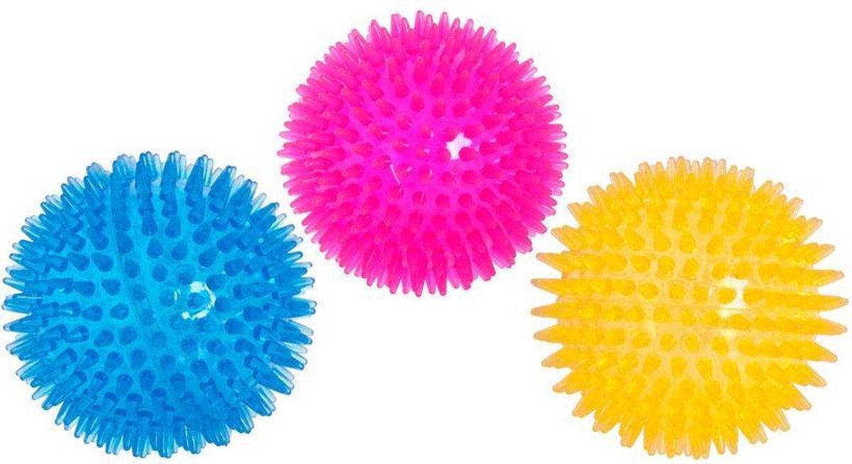 Dog toy tpr spike ball colour ass.