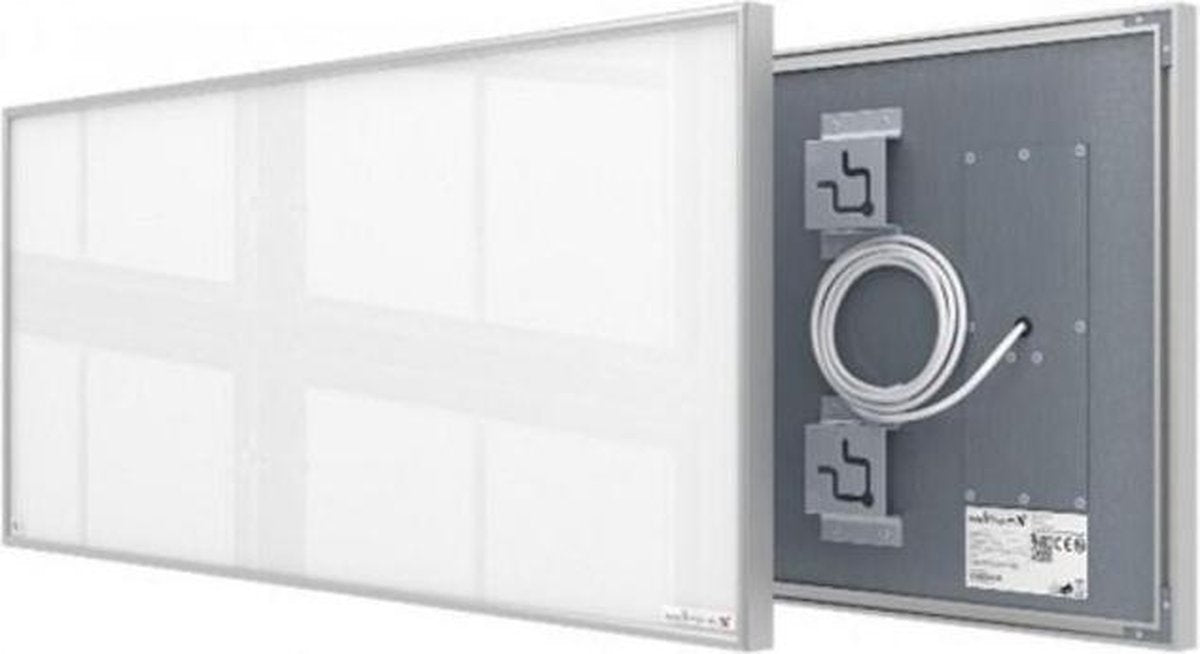 Hoog rendement infrarood stralingspaneel 780 Watt 60x120 cm wit glas met frame