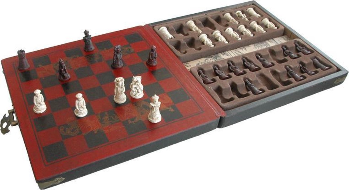 Schaakspel ‘Terracotta Army’ Mini Zwart
