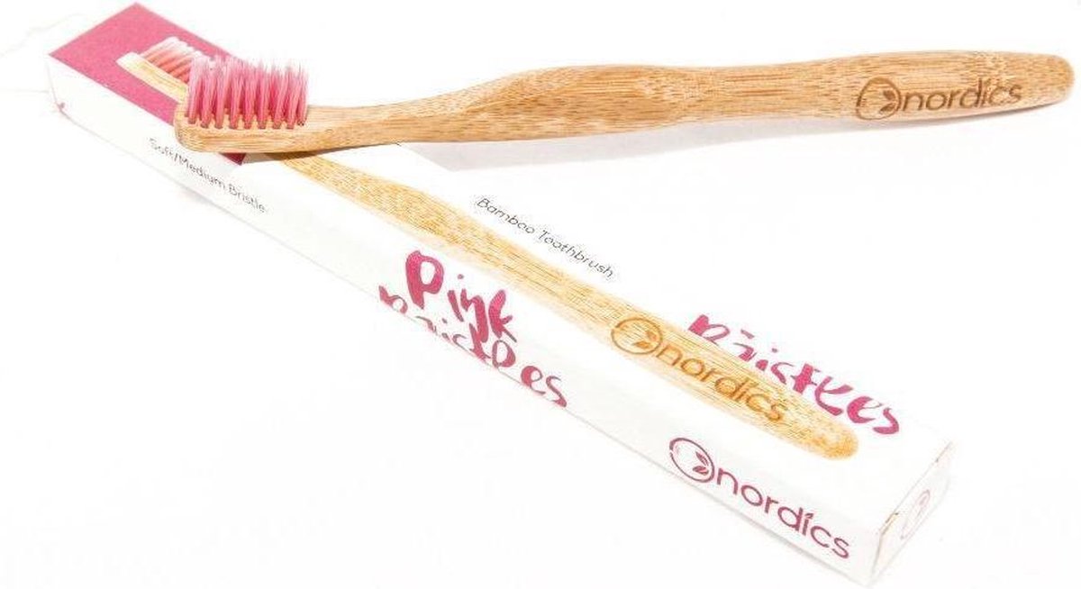 Nordics Tandenborstel 23 Cm Bamboe/nylon Bruin/roze