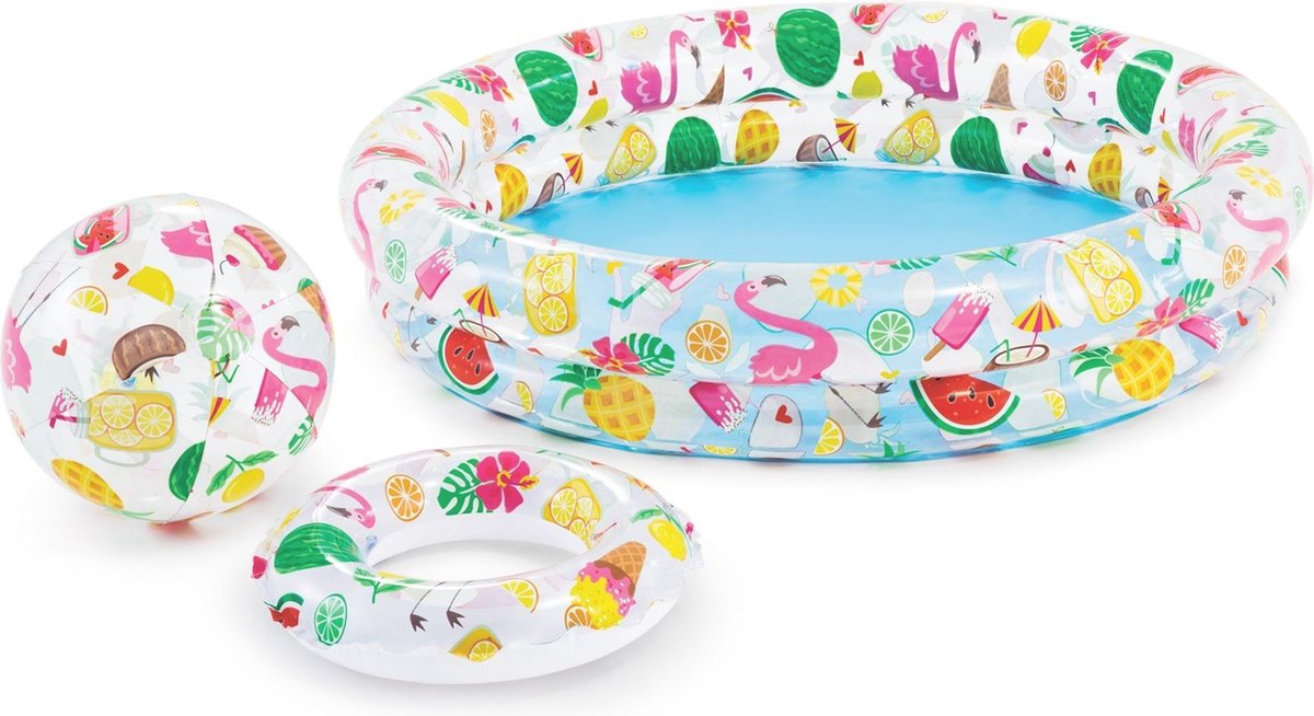 Intex 3-delig Zwembadset Just So Fruity Ø122 x 25 cm - Opblaaszwembad