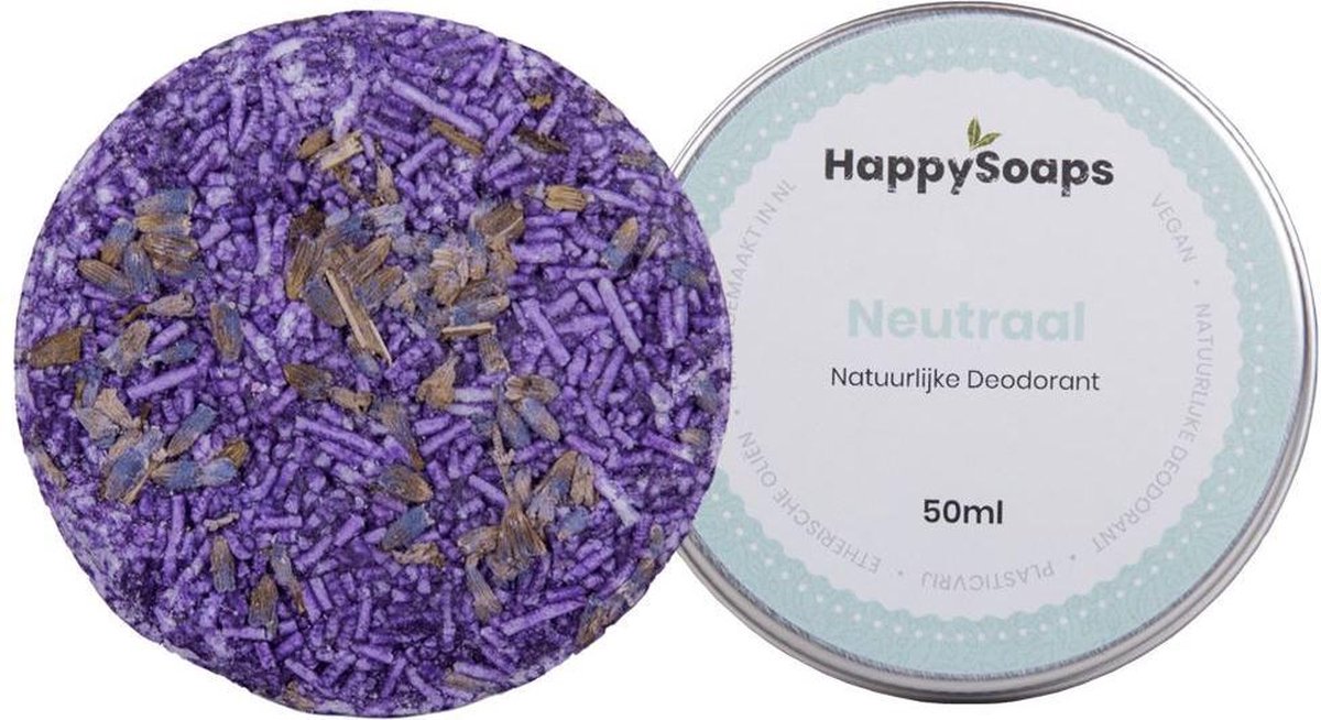 SET HappySoaps Natuurlijke deodorant NEUTRAAL en shampoo bar LAVENDEL|Vegan