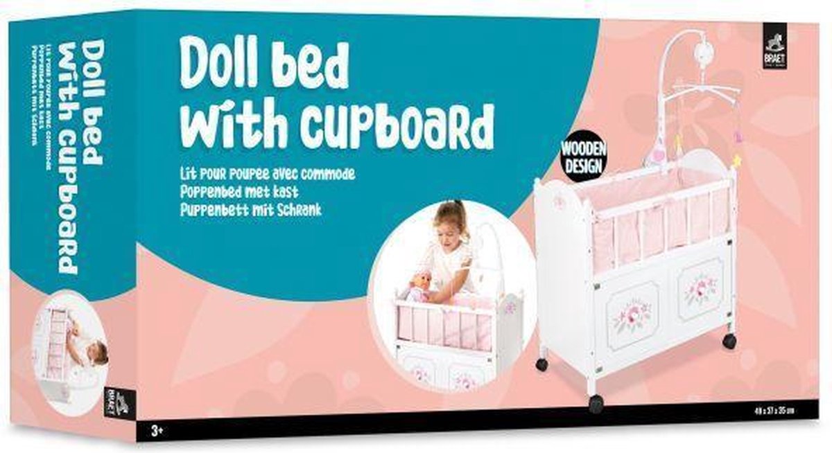 Braet Poppenbed met Kast - Hout