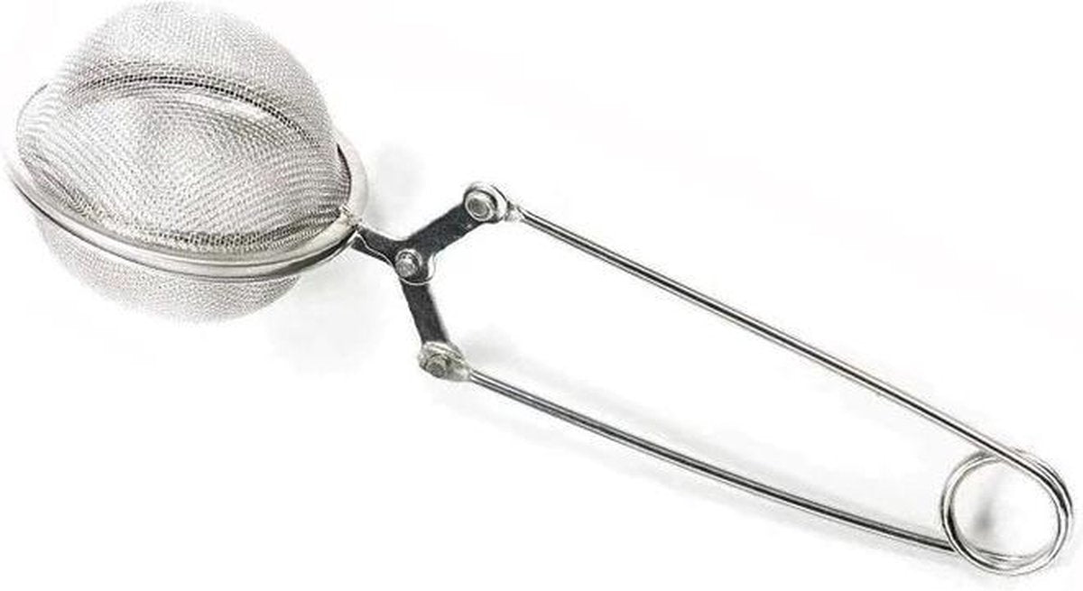 Thee ei - RVS  Theezeef - Thee ei-Kruidenbol - Theefilter- Tea Infuser met schuifknop - Theeaccessoire - Theezak houder- Kruiden Knijp