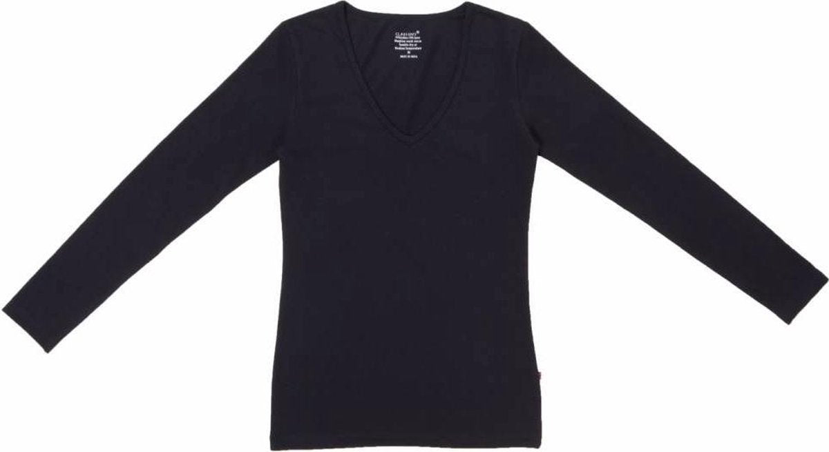 Dames T-shirt V-Neck LS- Navy  - CLAESEN'S