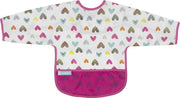 Kushies - Slabbetje -Waterdichte slab - met mouw - Hartjes - 6 t/m 12 maanden