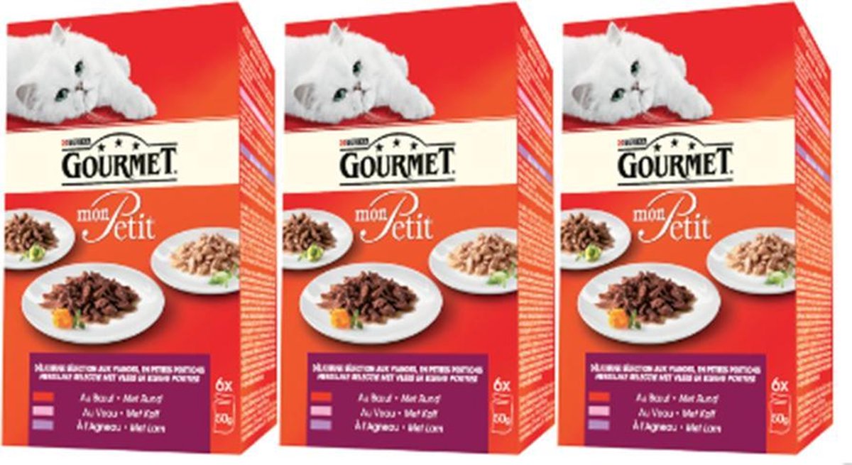 Gourmet Mon Petit 6X50G Vlees (verpakt per 3 dozen)
