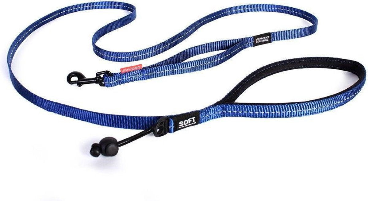 EzyDog Soft Trainer LITE - Hondenriem kleine honden - 180cm x 12mm - Blauw