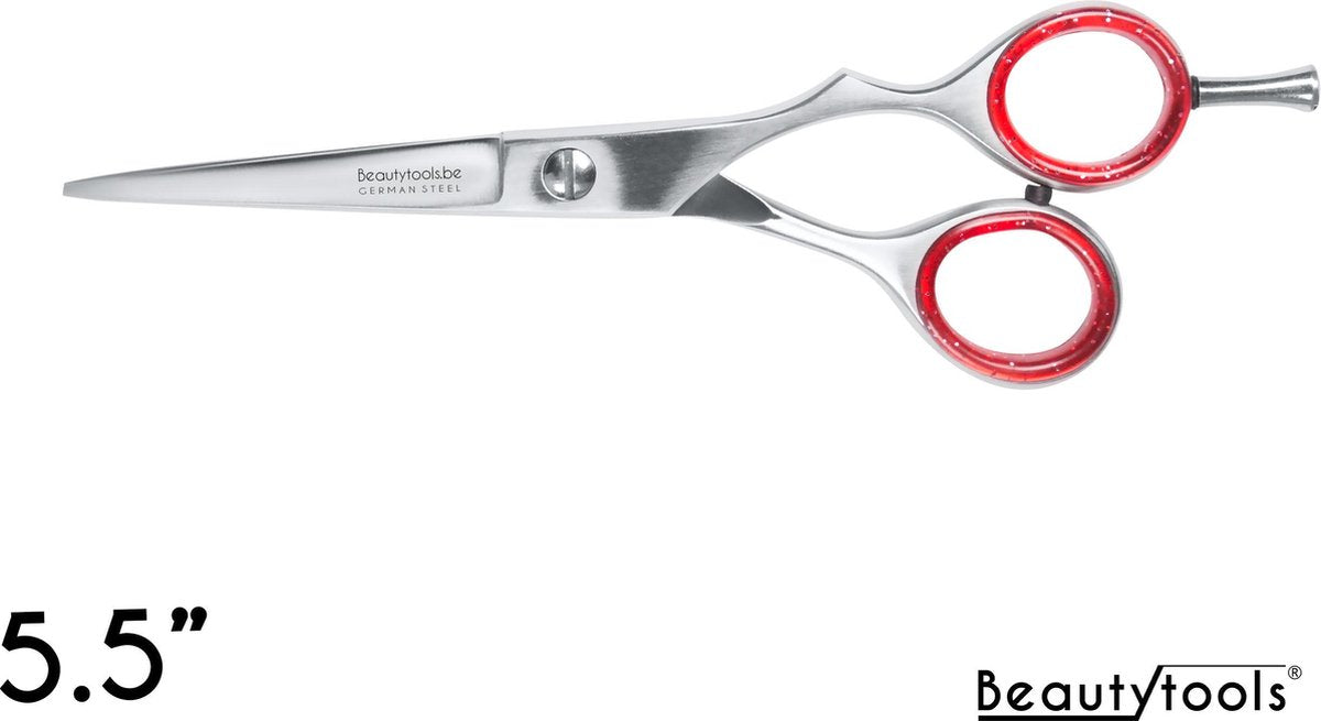 BeautyTools SILVER LINE Kappersschaar / Knipschaar Rechtshandig - Silver SliceCut (5.5 Inch) - (RS-1482) lang haar + Uitdunschaar BeastThin (RS-0089)