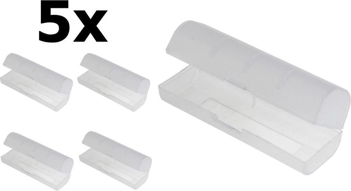 5 Stuks PVC transportdoos voor 21700-batterijen - transparant