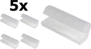 5 Stuks PVC transportdoos voor 21700-batterijen - transparant