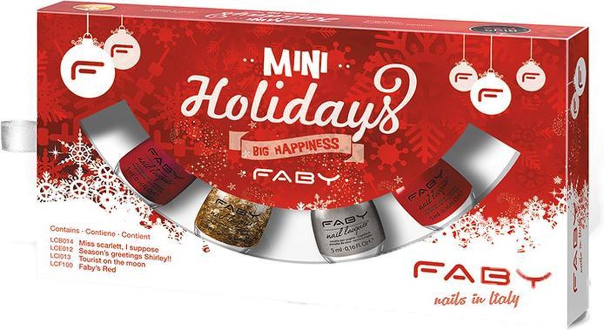 Faby Nagellakset Holiday Dames 5 Ml 4-delig