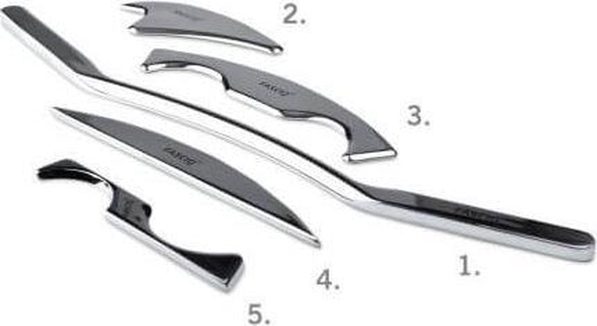 FASCIQ® Set large – 5 zware IASTM Tools. Instrument voor fasciebehandeling en bindweefselmassage