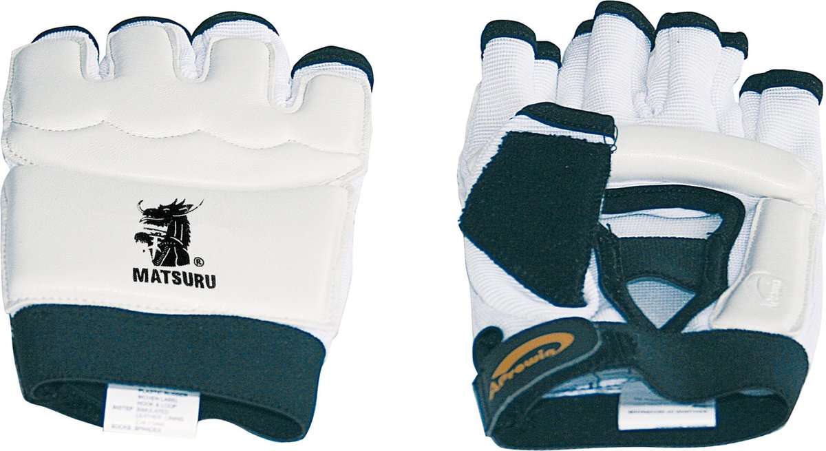Tae Kwon-do / Karate wedstrijd vuistbeschermer - WitWit / Zwart - XS