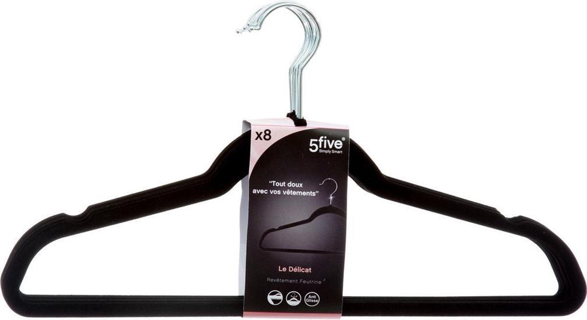 Kledinghangers velvet 8 stuks Five®