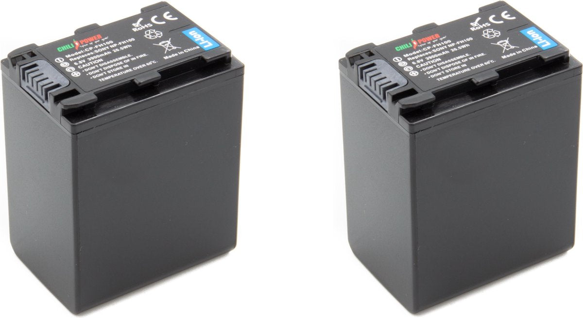 ChiliPower Sony NP-FH100 accu - 3900mAh - 2-Pack