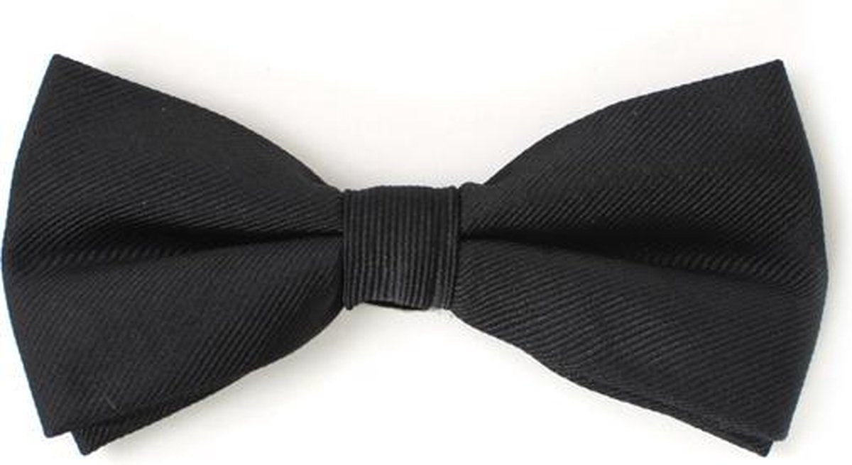 Bow tie silk black textured