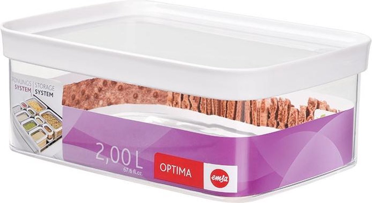 OPTIMA vershouddoos. rechthoekig. 2 L