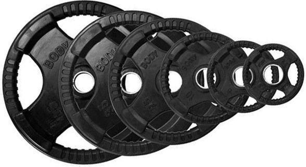 Rubberen olympische grip halterschijf - 20 kg - Body-Solid