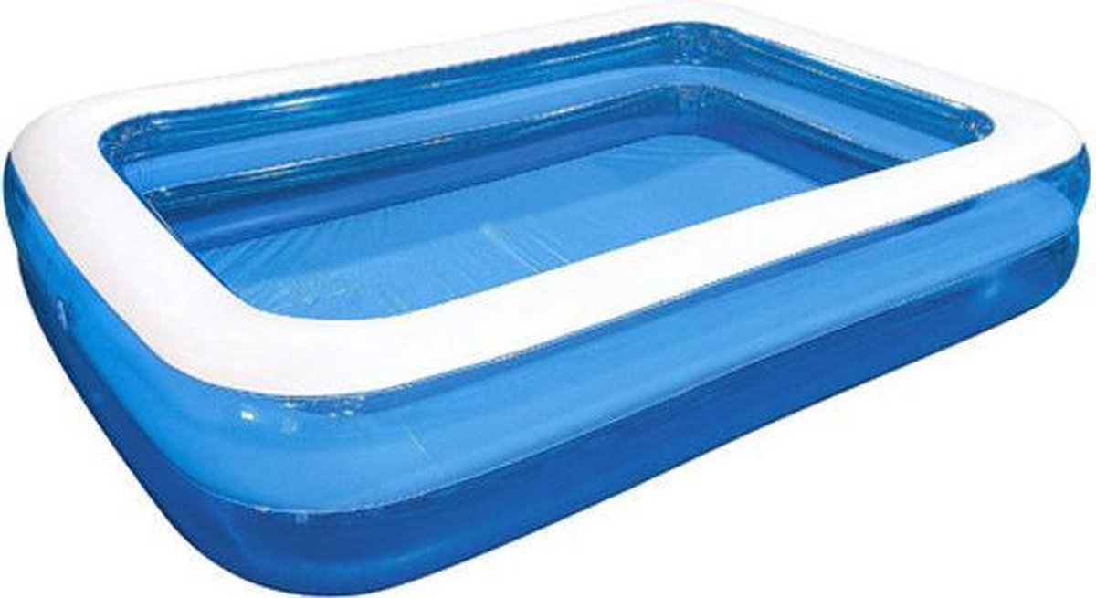 Opblaasbaar Zwembad Rechthoekig Blauw - 250x165x42cm - Kinderbad - Familie bad - Zwemparadijs