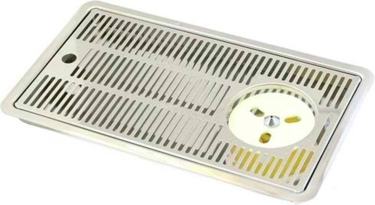 Lekbak roestvrij staal 430x245x30 mm met glazenspoeler
