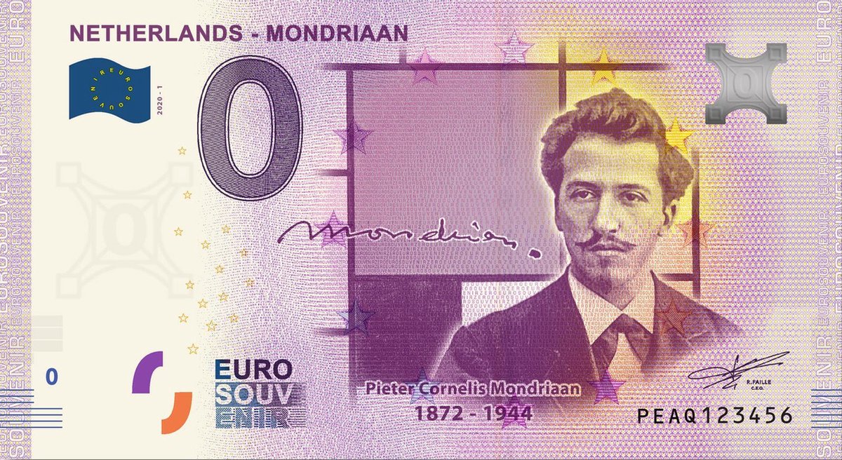 0 Euro Biljet 2020 - Mondriaan 1