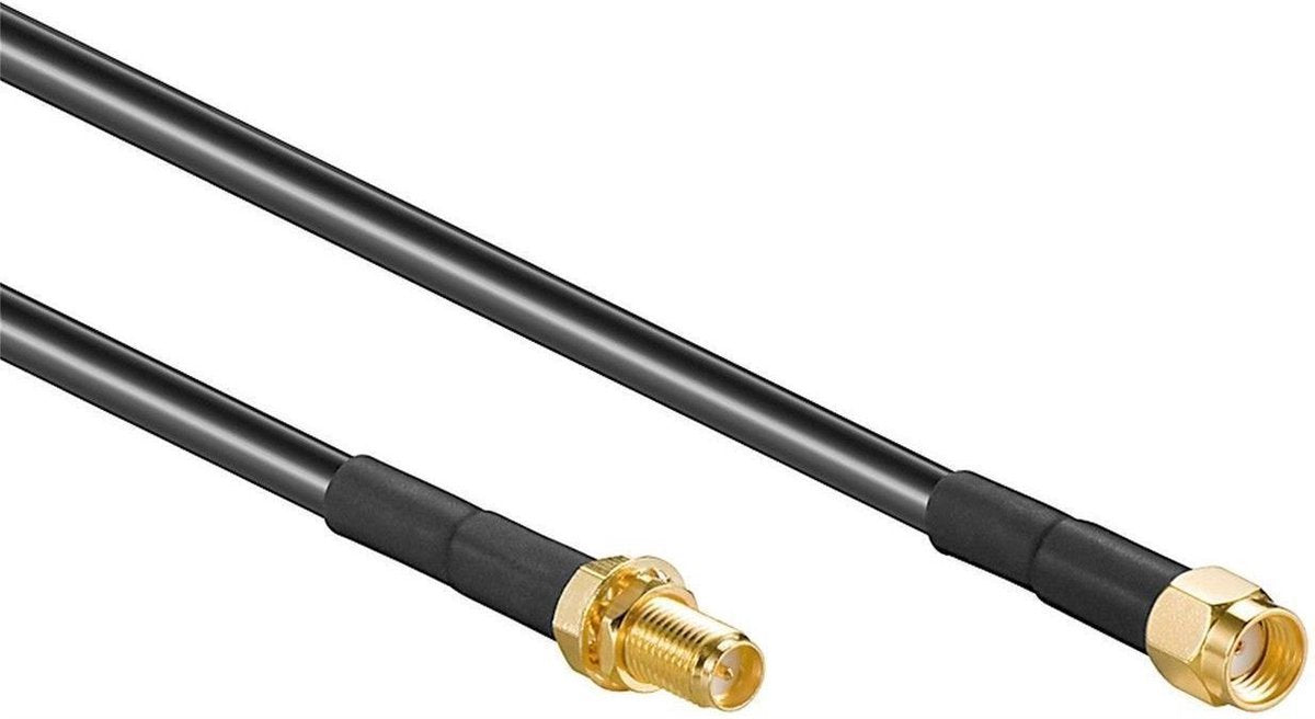 Goobay RP-SMA (m) - RP-SMA (v) verlengkabel - LMR195/RF195 - 50 Ohm / zwart - 5 meter