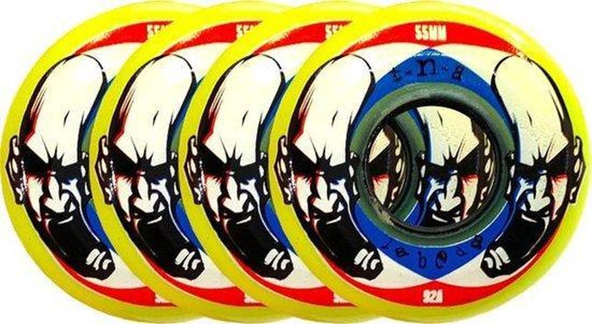 Labeda Wielen Voor Inlineskates - Aggressive Skating - 55mm 92A - Geel - Set van 4 wielen
