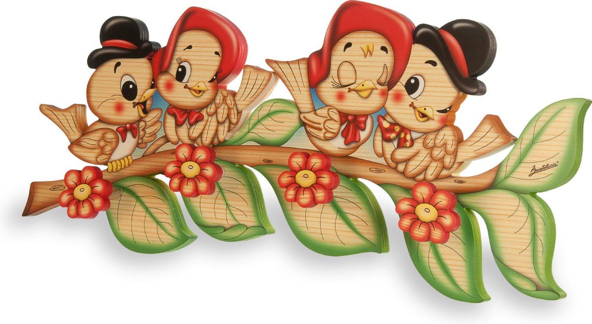 Bartolucci - Kledinghanger vogels op een tak