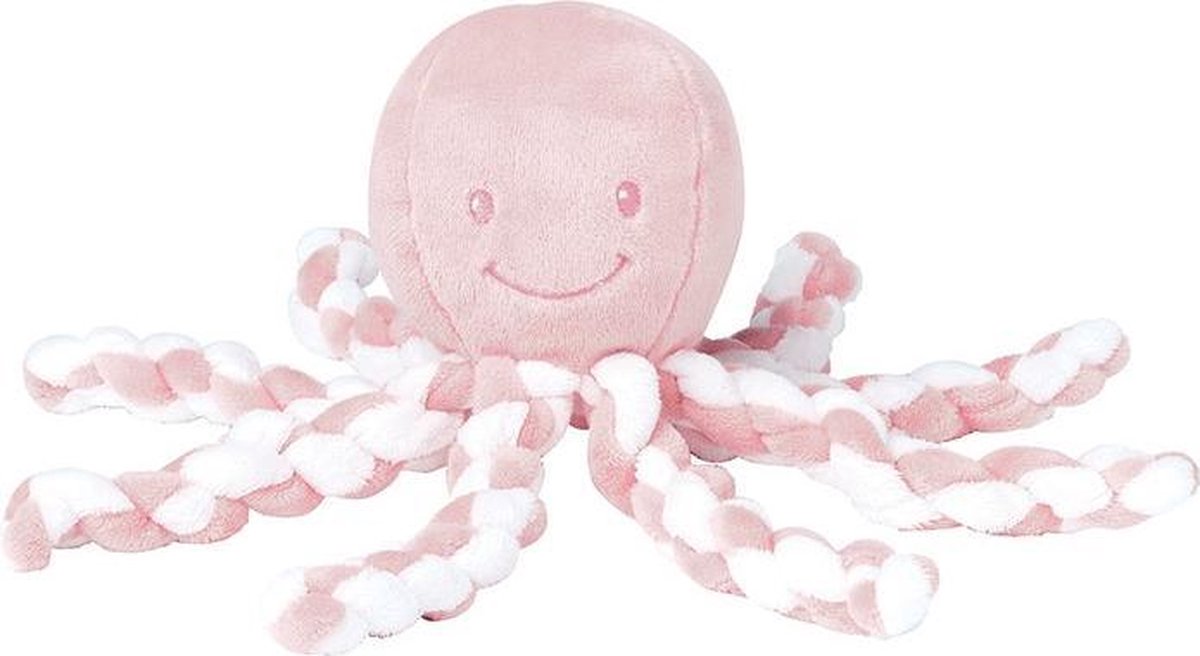 Nattou Octopus Lapidou - Knuffel - 23 cm - Lichtroze
