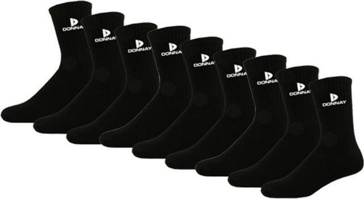 Donnay - Sportsokken - 9 Paar - Zwart - Heren - maat 39-42
