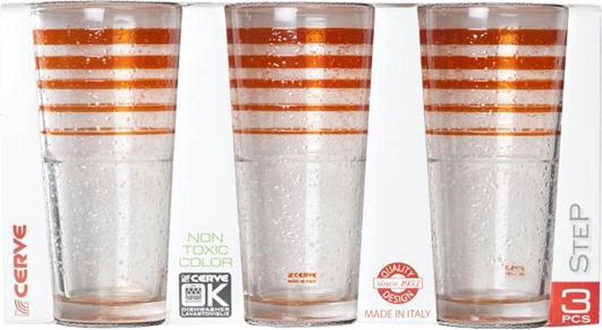Cerve Oakj Orange longdrinkglas - 36 cl - Set-3