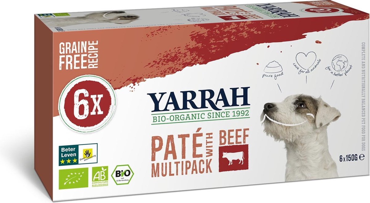 Yarrah Paté Graanvrij Multipack Rund & Spirulina - 6 x 150g
